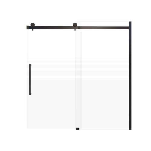 Milan 60-in X 60-in Barn Bathtub Door with 5/16-in Frost Glass and Sampson Handle and Knob Handle, Matte Black