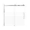 Milan 60-in X 60-in Barn Bathtub Door with 5/16-in Frost Glass and Juliette Double-Sided Handle, Polished Chrome