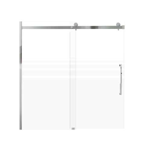 Milan 60-in X 60-in Barn Bathtub Door with 5/16-in Frost Glass and Juliette Handle and Knob Handle, Polished Chrome
