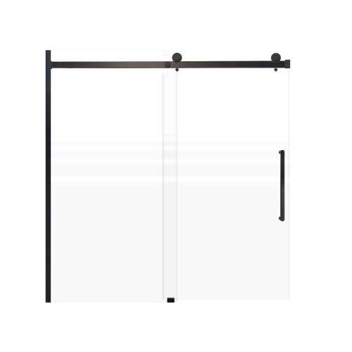 Milan 60-in X 60-in Barn Bathtub Door with 5/16-in Frost Glass and Royston Handle and Knob Handle, Matte Black