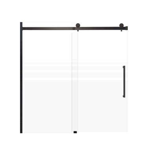 Samuel Mueller Milan 60-in X 60-in Barn Bathtub Door with 5/16-in Frost Glass and Sampson Double-Sided Handle, Matte Black