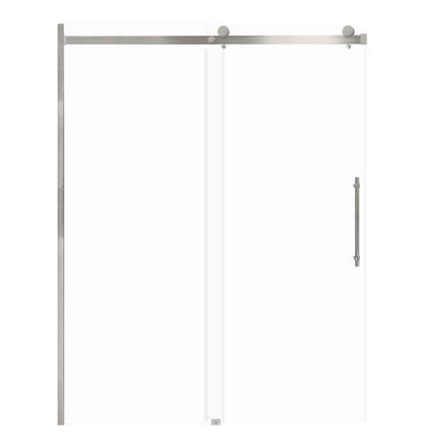 Samuel Mueller Milan 60-in X 76-in Barn Shower Door with 5/16-in Clear Glass and Barrington Knurled Handle and Knob Handle, Brushed Stainless