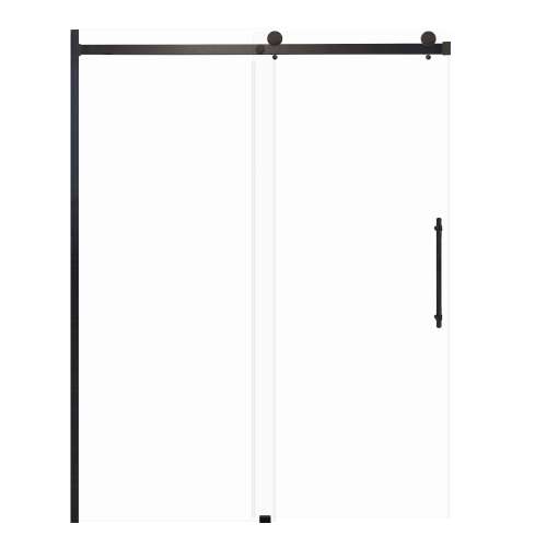 Milan 60-in X 76-in Barn Shower Door with 5/16-in Clear Glass and Barrington Knurled Double-Sided Handle, Matte Black