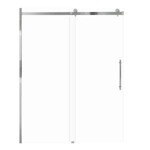 Milan 60-in X 76-in Barn Shower Door with 5/16-in Clear Glass and Barrington Knurled Handle and Knob Handle, Polished Chrome