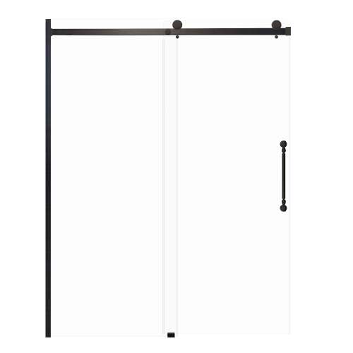Milan 60-in X 76-in Barn Shower Door with 5/16-in Clear Glass and Nicholson Handle and Knob Handle, Matte Black