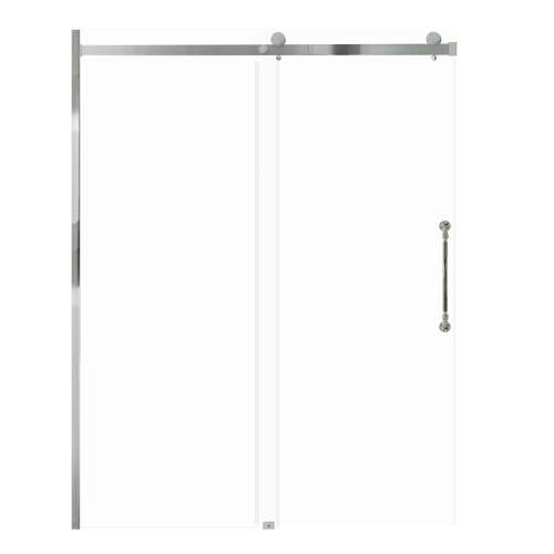 Milan 60-in X 76-in Barn Shower Door with 5/16-in Clear Glass and Nicholson Double-Sided Handle, Polished Chrome