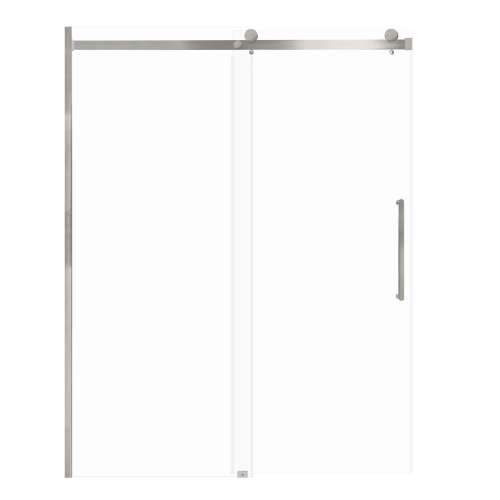 Samuel Mueller Milan 60-in X 76-in Barn Shower Door with 5/16-in Clear Glass and Royston Handle and Knob Handle, Brushed Stainless