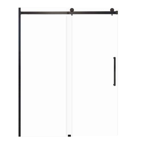 Milan 60-in X 76-in Barn Shower Door with 5/16-in Clear Glass and Royston Double-Sided Handle, Matte Black