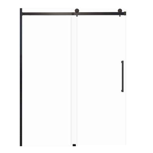 Samuel Mueller Milan 60-in X 76-in Barn Shower Door with 5/16-in Clear Glass and Sampson Double-Sided Handle, Matte Black
