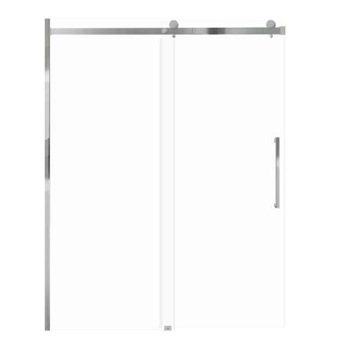 Milan 60-in X 76-in Barn Shower Door with 5/16-in Clear Glass and Sampson Handle and Knob Handle, Polished Chrome