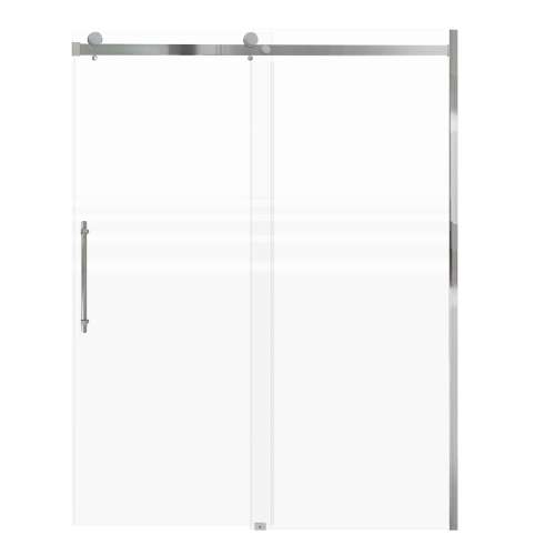 Samuel Mueller Milan 60-in X 76-in Barn Shower Door with 5/16-in Frost Glass and Barrington Knurled Handle and Knob Handle, Polished Chrome