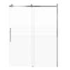 Milan 60-in X 76-in Barn Shower Door with 5/16-in Frost Glass and Contour Double-Sided Handle, Brushed Stainless