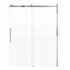 Milan 60-in X 76-in Barn Shower Door with 5/16-in Frost Glass and Contour Double-Sided Handle, Polished Chrome