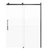 Milan 60-in X 76-in Barn Shower Door with 5/16-in Frost Glass and Juliette Double-Sided Handle, Matte Black