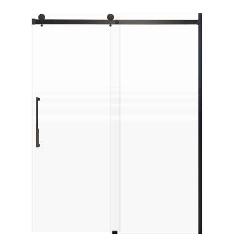 Milan 60-in X 76-in Barn Shower Door with 5/16-in Frost Glass and Juliette Handle and Knob Handle, Matte Black