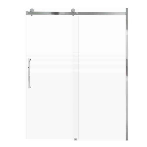 Milan 60-in X 76-in Barn Shower Door with 5/16-in Frost Glass and Juliette Double-Sided Handle, Polished Chrome