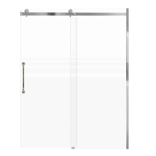 Samuel Mueller Milan 60-in X 76-in Barn Shower Door with 5/16-in Frost Glass and Nicholson Handle and Knob Handle, Polished Chrome