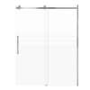 Milan 60-in X 76-in Barn Shower Door with 5/16-in Frost Glass and Royston Double-Sided Handle, Brushed Stainless