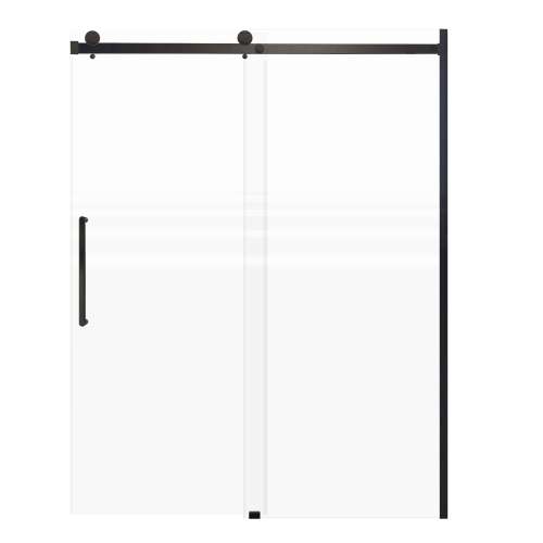 Milan 60-in X 76-in Barn Shower Door with 5/16-in Frost Glass and Royston Double-Sided Handle, Matte Black