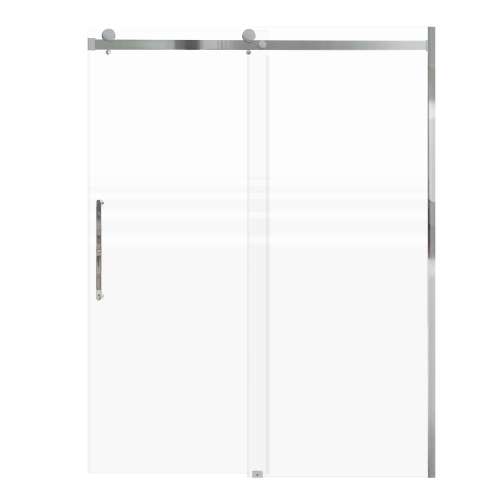 Samuel Mueller Milan 60-in X 76-in Barn Shower Door with 5/16-in Frost Glass and Royston Handle and Knob Handle, Polished Chrome