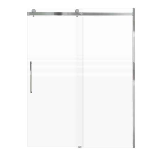 Milan 60-in X 76-in Barn Shower Door with 5/16-in Frost Glass and Sampson Handle and Knob Handle, Polished Chrome