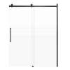 Milan 60-in X 76-in Barn Shower Door with 5/16-in Frost Glass and Tyler Double-Sided Handle, Matte Black