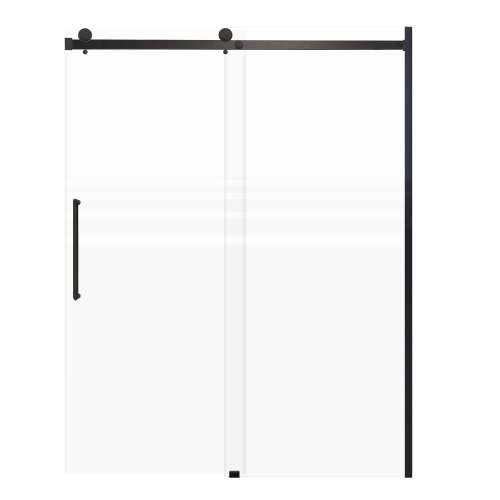 Milan 60-in X 76-in Barn Shower Door with 5/16-in Frost Glass and Tyler Handle and Knob Handle, Matte Black
