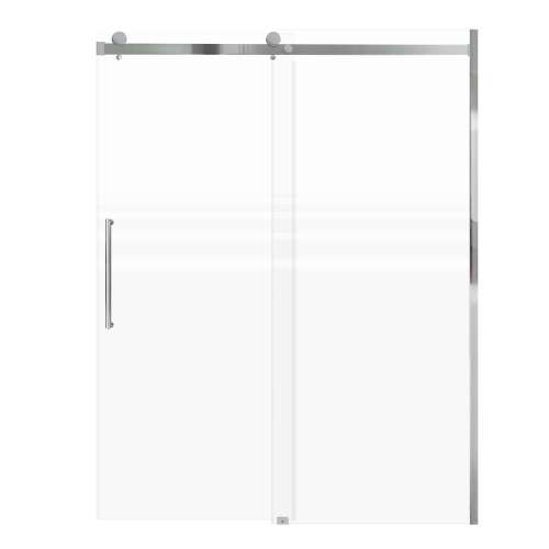 Samuel Mueller Milan 60-in X 76-in Barn Shower Door with 5/16-in Frost Glass and Tyler Handle and Knob Handle, Polished Chrome
