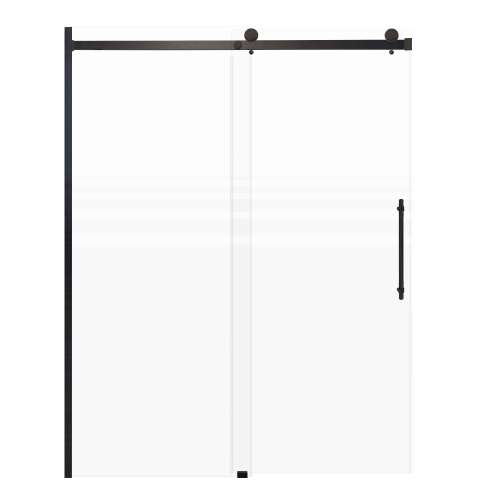Milan 60-in X 76-in Barn Shower Door with 5/16-in Frost Glass and Barrington Knurled Handle and Knob Handle, Matte Black
