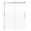 Milan 60-in X 76-in Barn Shower Door with 5/16-in Frost Glass and Barrington Knurled Double-Sided Handle, Polished Chrome