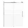 Milan 60-in X 76-in Barn Shower Door with 5/16-in Frost Glass and Barrington Plain Double-Sided Handle, Brushed Stainless