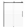 Milan 60-in X 76-in Barn Shower Door with 5/16-in Frost Glass and Barrington Plain Double-Sided Handle, Matte Black