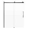 Milan 60-in X 76-in Barn Shower Door with 5/16-in Frost Glass and Juliette Double-Sided Handle, Matte Black
