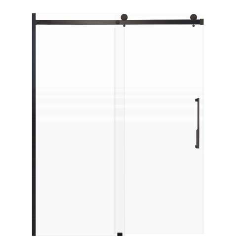 Milan 60-in X 76-in Barn Shower Door with 5/16-in Frost Glass and Juliette Handle and Knob Handle, Matte Black
