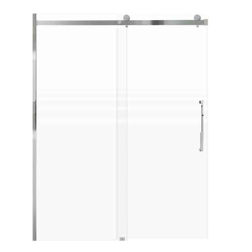 Milan 60-in X 76-in Barn Shower Door with 5/16-in Frost Glass and Juliette Handle and Knob Handle, Polished Chrome