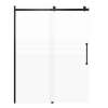 Samuel Mueller Milan 60-in X 76-in Barn Shower Door with 5/16-in Frost Glass and Nicholson Double-Sided Handle, Matte Black