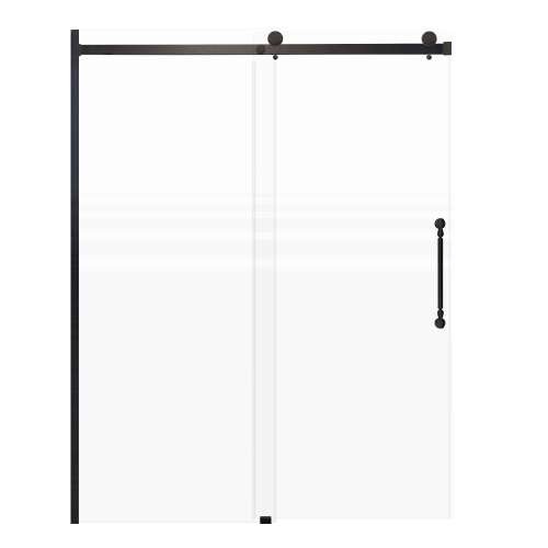 Milan 60-in X 76-in Barn Shower Door with 5/16-in Frost Glass and Nicholson Handle and Knob Handle, Matte Black