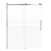 Milan 60-in X 76-in Barn Shower Door with 5/16-in Frost Glass and Royston Double-Sided Handle, Brushed Stainless