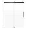 Milan 60-in X 76-in Barn Shower Door with 5/16-in Frost Glass and Royston Double-Sided Handle, Matte Black