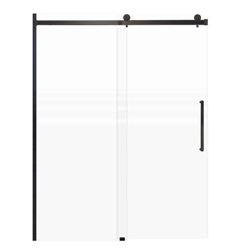 Milan 60-in X 76-in Barn Shower Door with 5/16-in Frost Glass and Royston Handle and Knob Handle, Matte Black