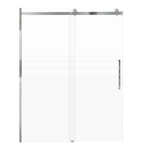 Samuel Mueller Milan 60-in X 76-in Barn Shower Door with 5/16-in Frost Glass and Royston Double-Sided Handle, Polished Chrome