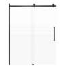 Milan 60-in X 76-in Barn Shower Door with 5/16-in Frost Glass and Sampson Double-Sided Handle, Matte Black