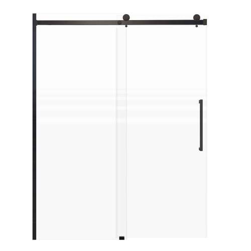 Milan 60-in X 76-in Barn Shower Door with 5/16-in Frost Glass and Sampson Handle and Knob Handle, Matte Black