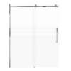 Milan 60-in X 76-in Barn Shower Door with 5/16-in Frost Glass and Sampson Double-Sided Handle, Polished Chrome