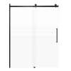 Milan 60-in X 76-in Barn Shower Door with 5/16-in Frost Glass and Tyler Double-Sided Handle, Matte Black