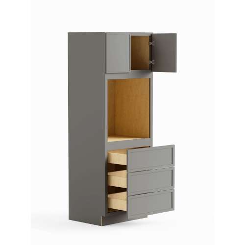 SMO338424-ASM-FR02-LG Framington 33-in x 24-in x 84-in Assembled Latitude Tall Oven Cabinet, Light Grey