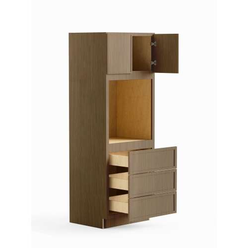 SMO338424-ASM-FR02-TW Framington 33-in x 24-in x 84-in Assembled Latitude Tall Oven Cabinet, Tan Wood