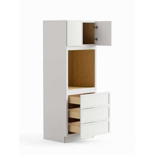 SMO338424-ASM-FR02-WH Framington 33-in x 24-in x 84-in Assembled Latitude Tall Oven Cabinet, White