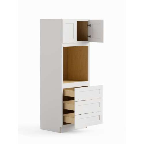 SMO308424-ASM-FR01-WH Framington 30-in x 24-in x 84-in Assembled Remington Tall Oven Cabinet, White