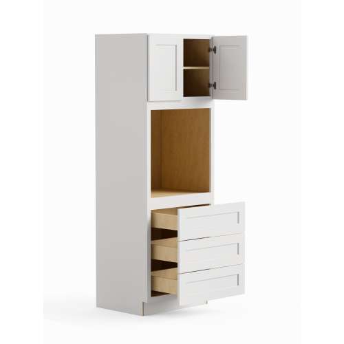 SMO309024-ASM-FR01-WH Framington 30-in x 24-in x 90-in Assembled Remington Tall Oven Cabinet, White